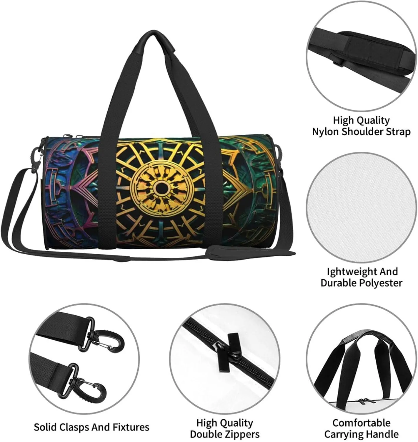 Travel Duffle Bag Weekender Bags For Men Women With Shoe Compartment Large Capacity Weekender Overnight Bag Circular Key Carry On Tote Bags Sport Gym Bag For Travel Yoga