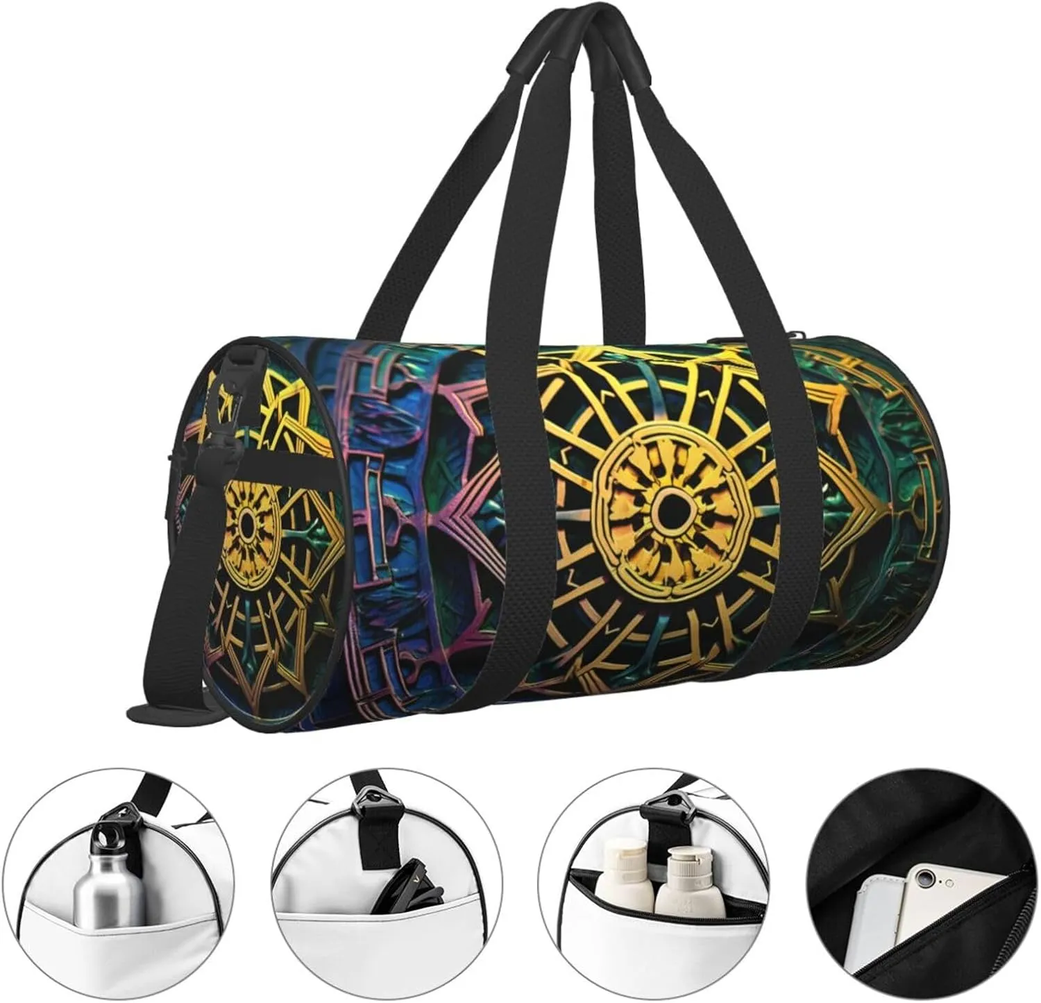 Travel Duffle Bag Weekender Bags For Men Women With Shoe Compartment Large Capacity Weekender Overnight Bag Circular Key Carry On Tote Bags Sport Gym Bag For Travel Yoga