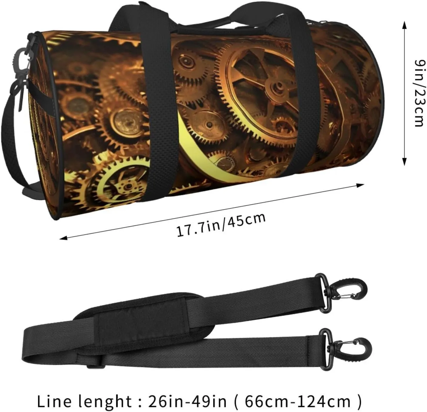 Travel Duffle Bag Weekender Bags For Men Women With Shoe Compartment Large Capacity Weekender Overnight Bag Cool Steampunk Gears Carry On Tote Bags Sport Gym Bag For Travel Yoga