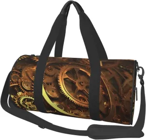 Travel Duffle Bag Weekender Bags For Men Women With Shoe Compartment Large Capacity Weekender Overnight Bag Cool Steampunk Gears Carry On Tote Bags Sport Gym Bag For Travel Yoga