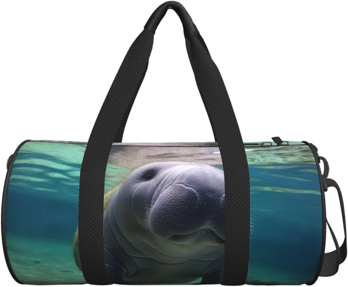 Travel Duffle Bag Weekender Bags For Men Women With Shoe Compartment Large Capacity Weekender Overnight Bag Cute Sea Animal Manatee Carry On Tote Bags Sport Gym Bag For Travel Yoga