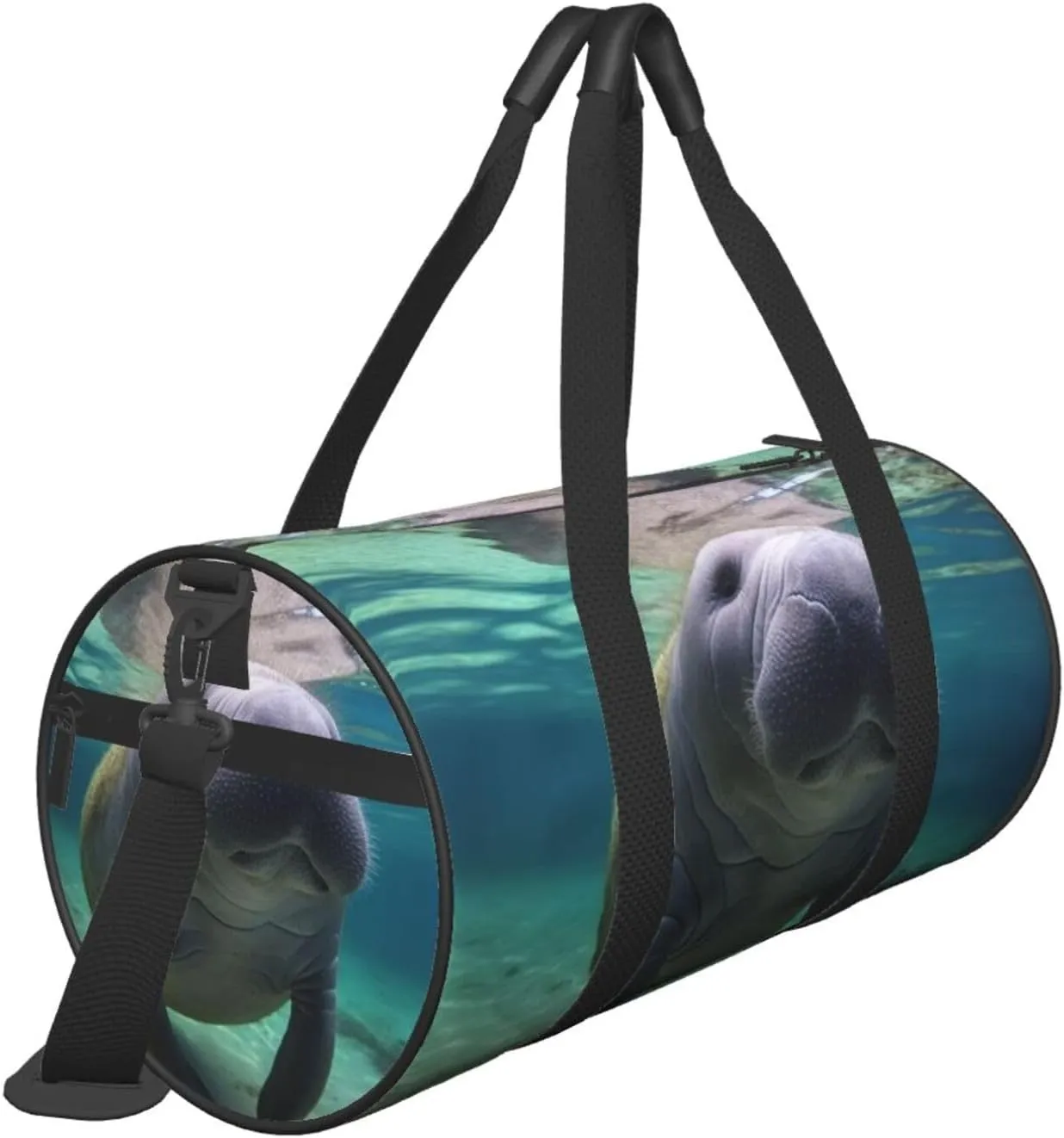 Travel Duffle Bag Weekender Bags For Men Women With Shoe Compartment Large Capacity Weekender Overnight Bag Cute Sea Animal Manatee Carry On Tote Bags Sport Gym Bag For Travel Yoga