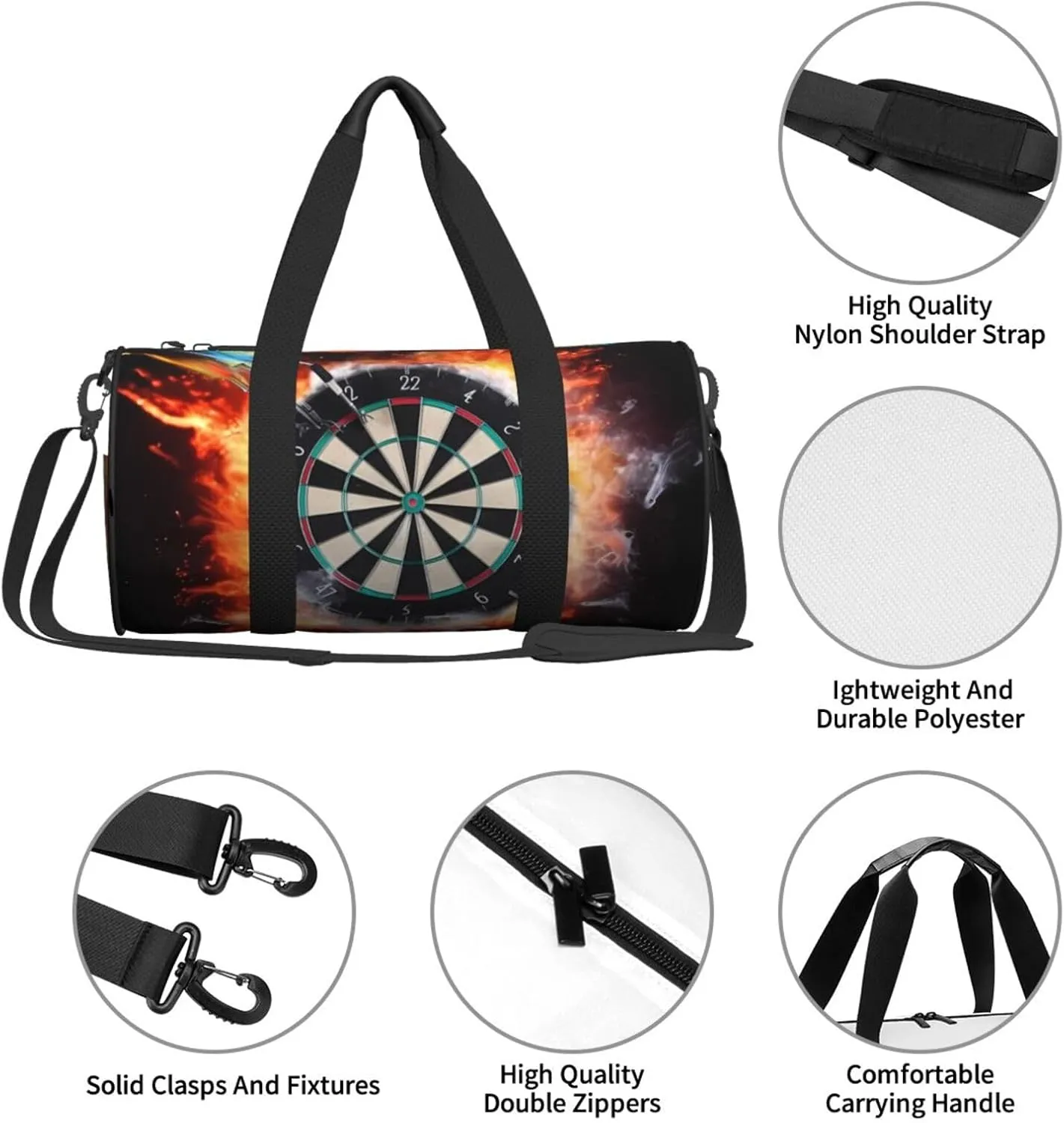 Travel Duffle Bag Weekender Bags For Men Women With Shoe Compartment Large Capacity Weekender Overnight Bag Dart Board Carry On Tote Bags Sport Gym Bag For Travel Yoga