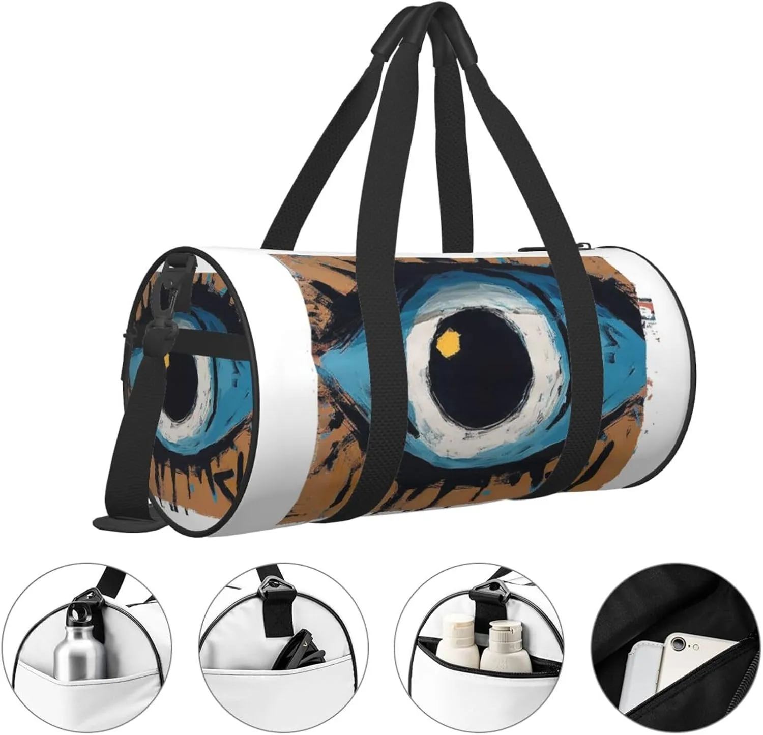 Travel Duffle Bag Weekender Bags for Men Women with Shoe Compartment Large Capacity Weekender Overnight Bag Evil Eye Carry On Tote Bags Sport Gym Bag for Travel Yoga