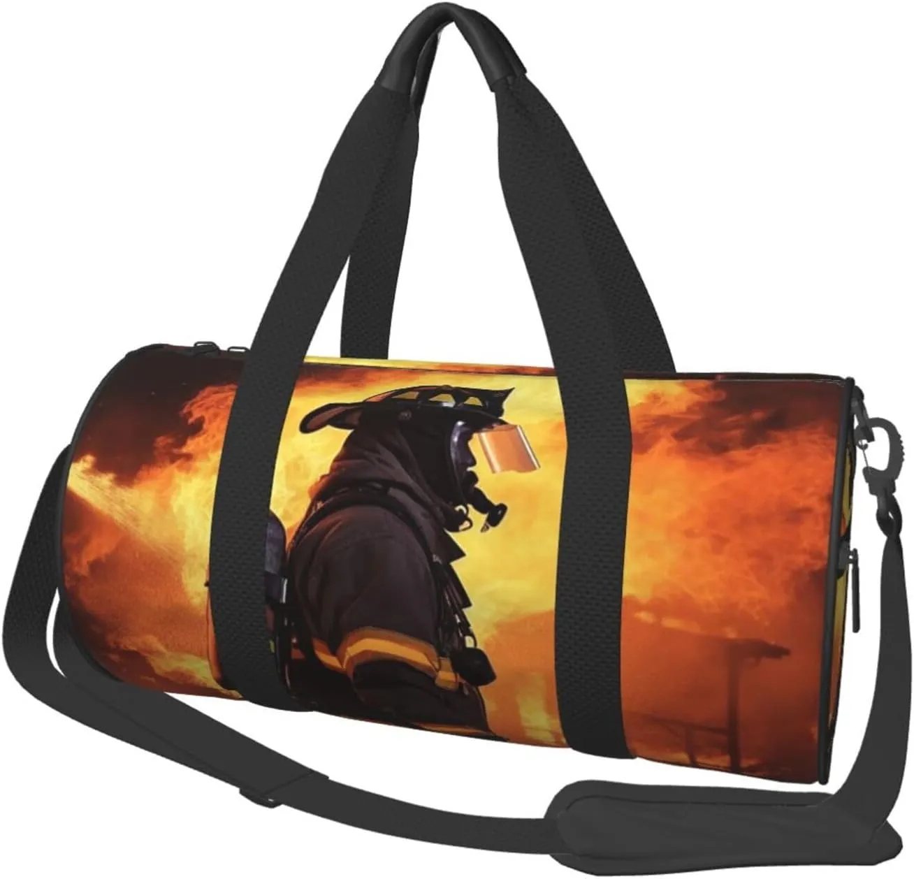 Travel Duffle Bag Weekender Bags For Men Women With Shoe Compartment Large Capacity Weekender Overnight Bag Firefighter Fireman Flame Carry On Tote Bags Sport Gym Bag For Travel Yoga