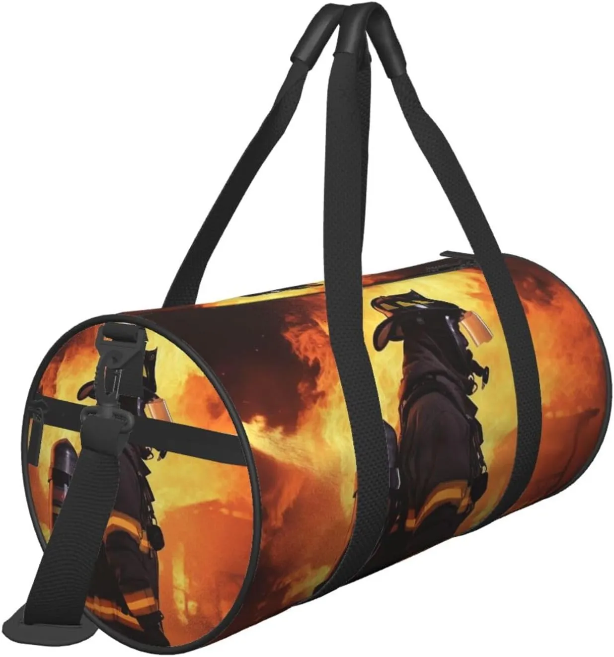 Travel Duffle Bag Weekender Bags For Men Women With Shoe Compartment Large Capacity Weekender Overnight Bag Firefighter Fireman Flame Carry On Tote Bags Sport Gym Bag For Travel Yoga
