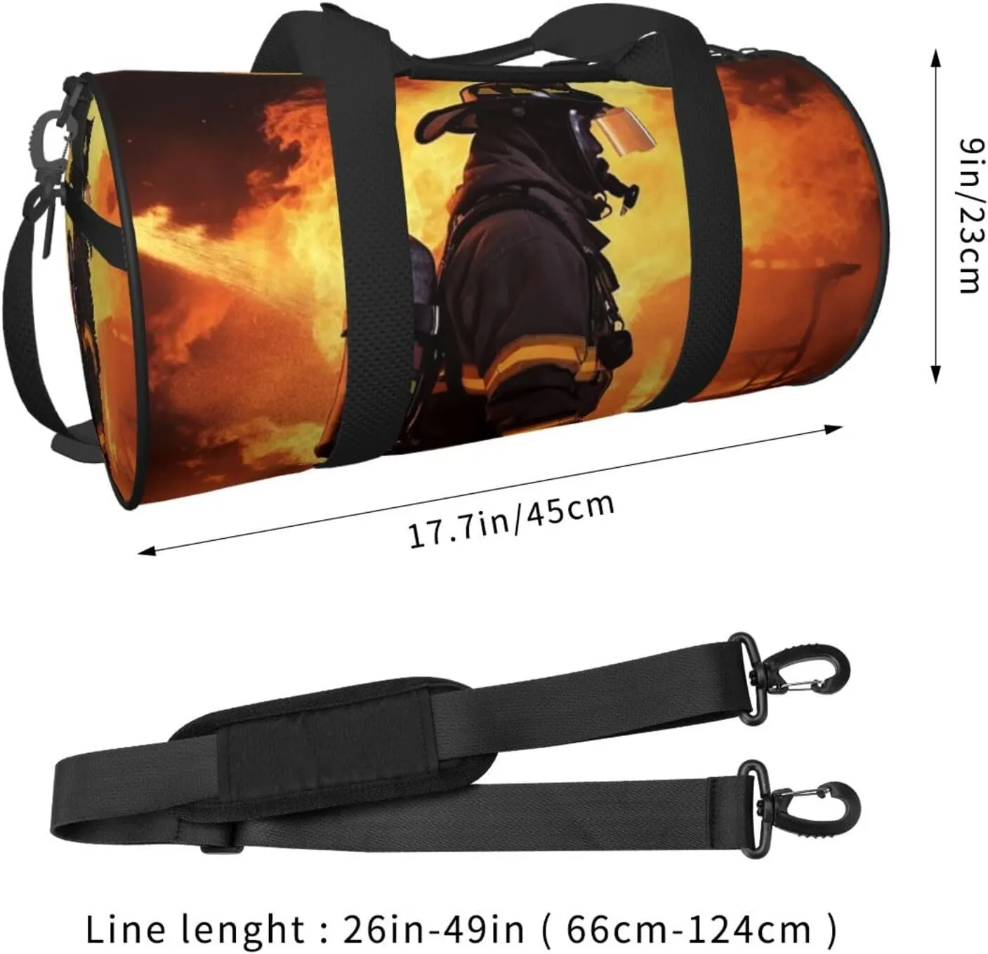 Travel Duffle Bag Weekender Bags For Men Women With Shoe Compartment Large Capacity Weekender Overnight Bag Firefighter Fireman Flame Carry On Tote Bags Sport Gym Bag For Travel Yoga