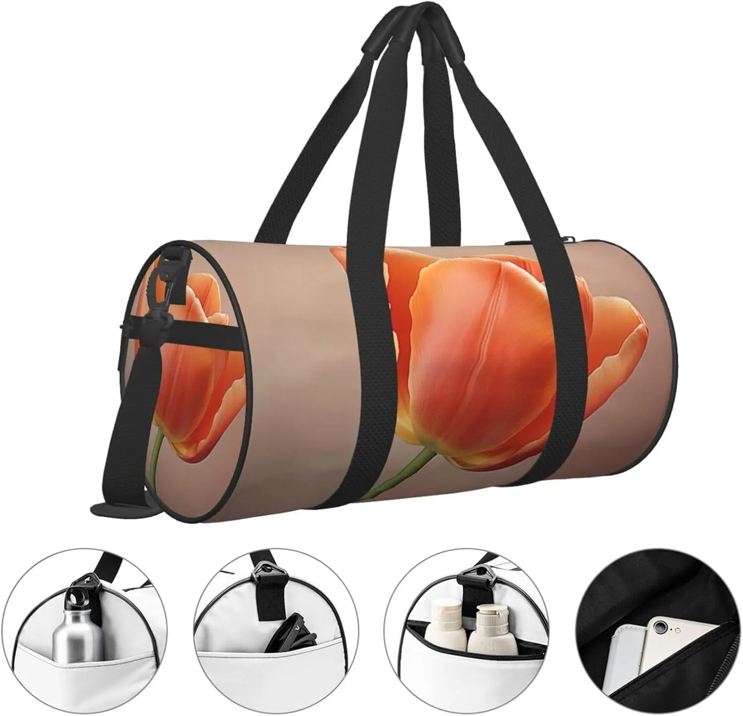 Travel Duffle Bag Weekender Bags for Men Women with Shoe Compartment Large Capacity Weekender Overnight Bag Flower Carry On Tote Bags Sport Gym Bag for Travel Yoga
