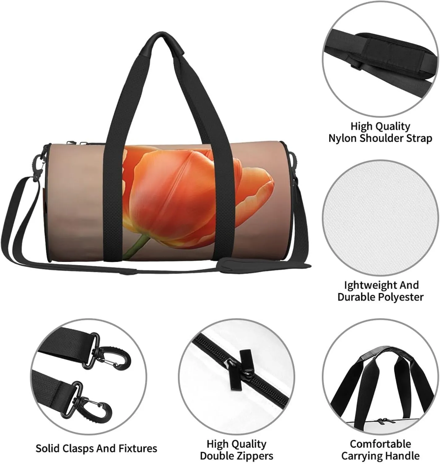Travel Duffle Bag Weekender Bags for Men Women with Shoe Compartment Large Capacity Weekender Overnight Bag Flower Carry On Tote Bags Sport Gym Bag for Travel Yoga