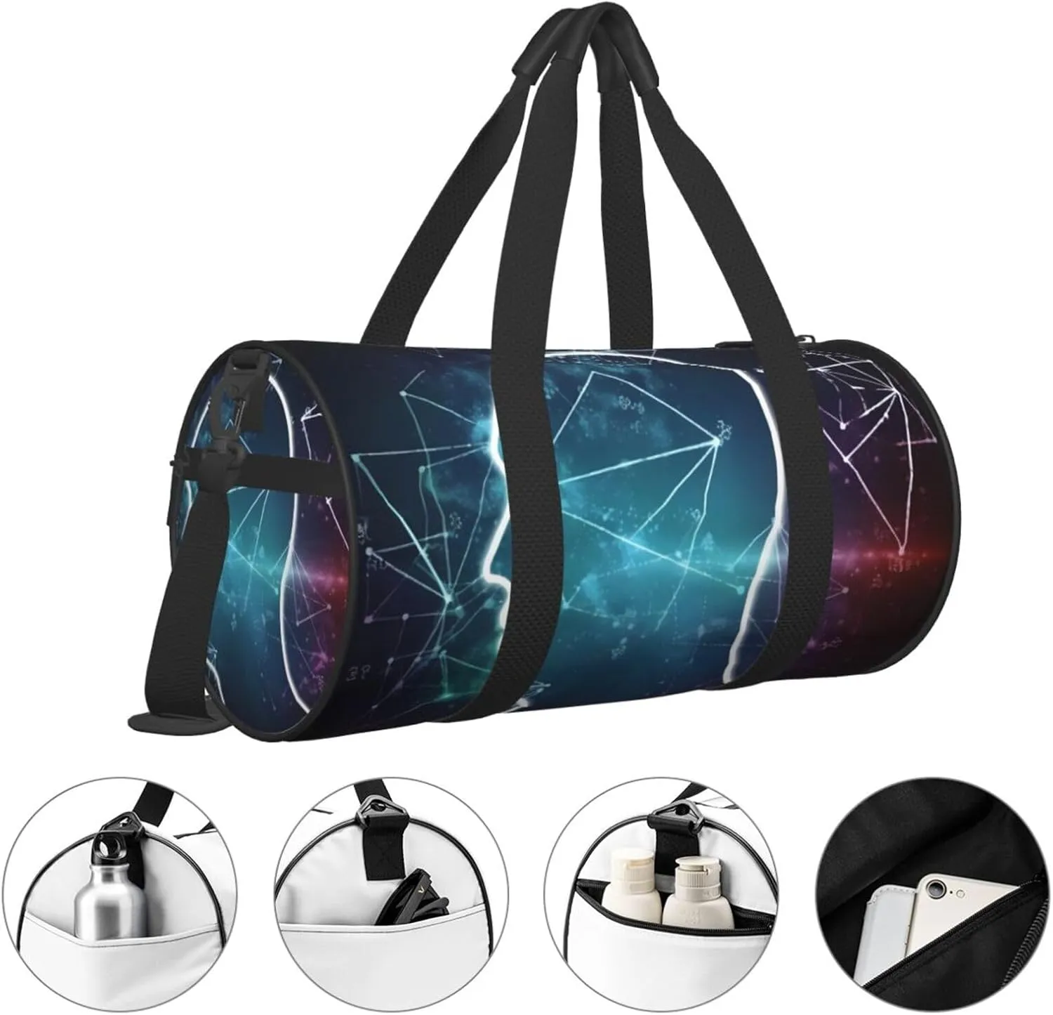 Travel Duffle Bag Weekender Bags For Men Women With Shoe Compartment Large Capacity Weekender Overnight Bag Formulas Shapes Theory Math Lesson Carry On Tote Bags Sport Gym Bag For Travel Yoga