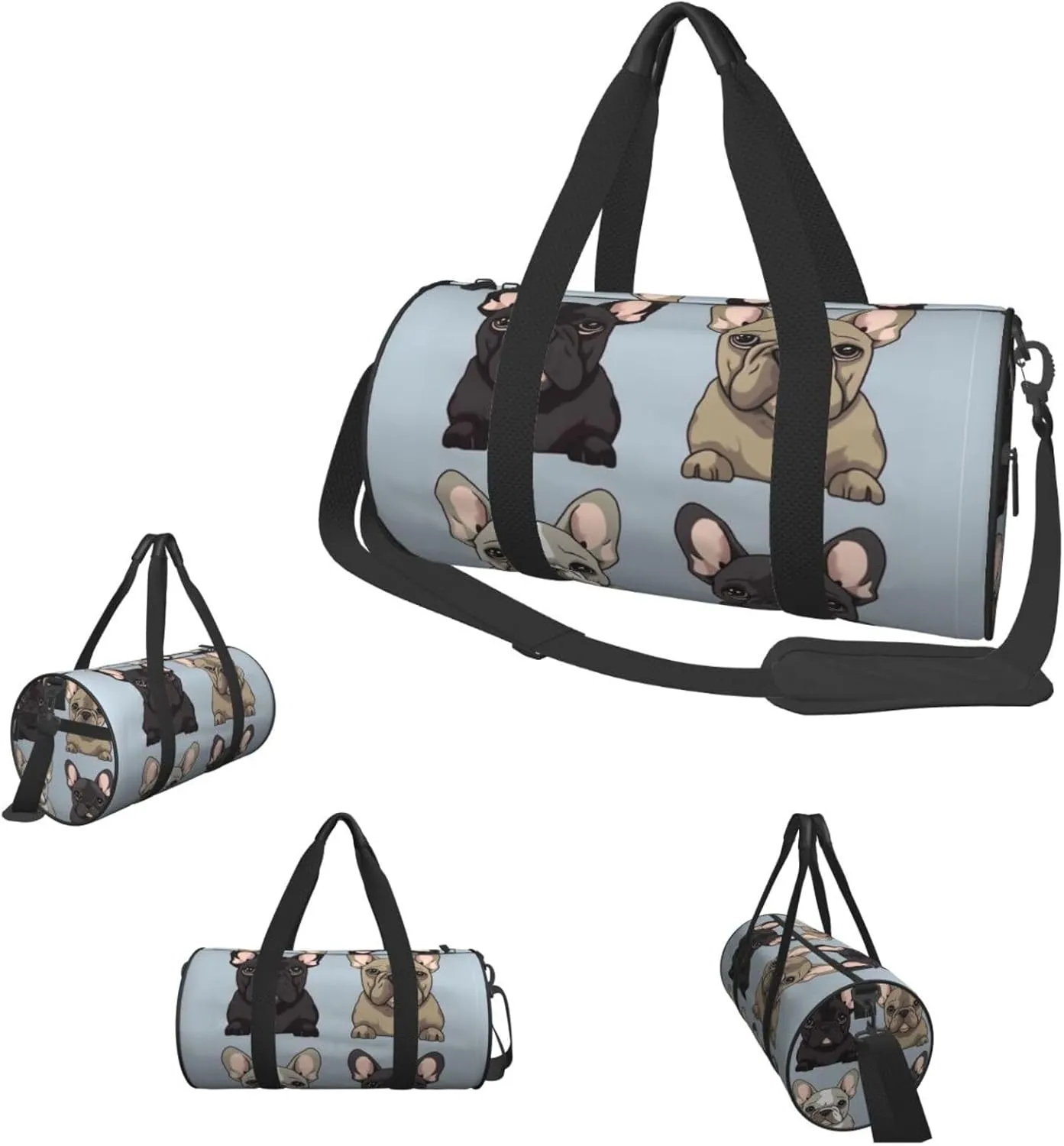 Travel Duffle Bag Weekender Bags For Men Women With Shoe Compartment Large Capacity Weekender Overnight Bag French Bulldog Carry On Tote Bags Sport Gym Bag For Travel Yoga