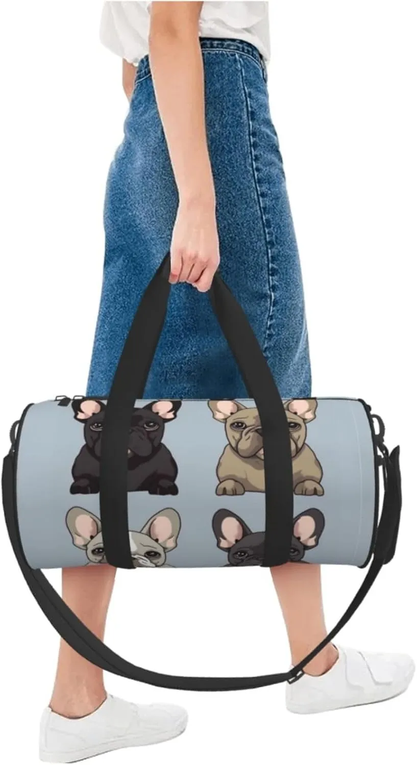 Travel Duffle Bag Weekender Bags For Men Women With Shoe Compartment Large Capacity Weekender Overnight Bag French Bulldog Carry On Tote Bags Sport Gym Bag For Travel Yoga
