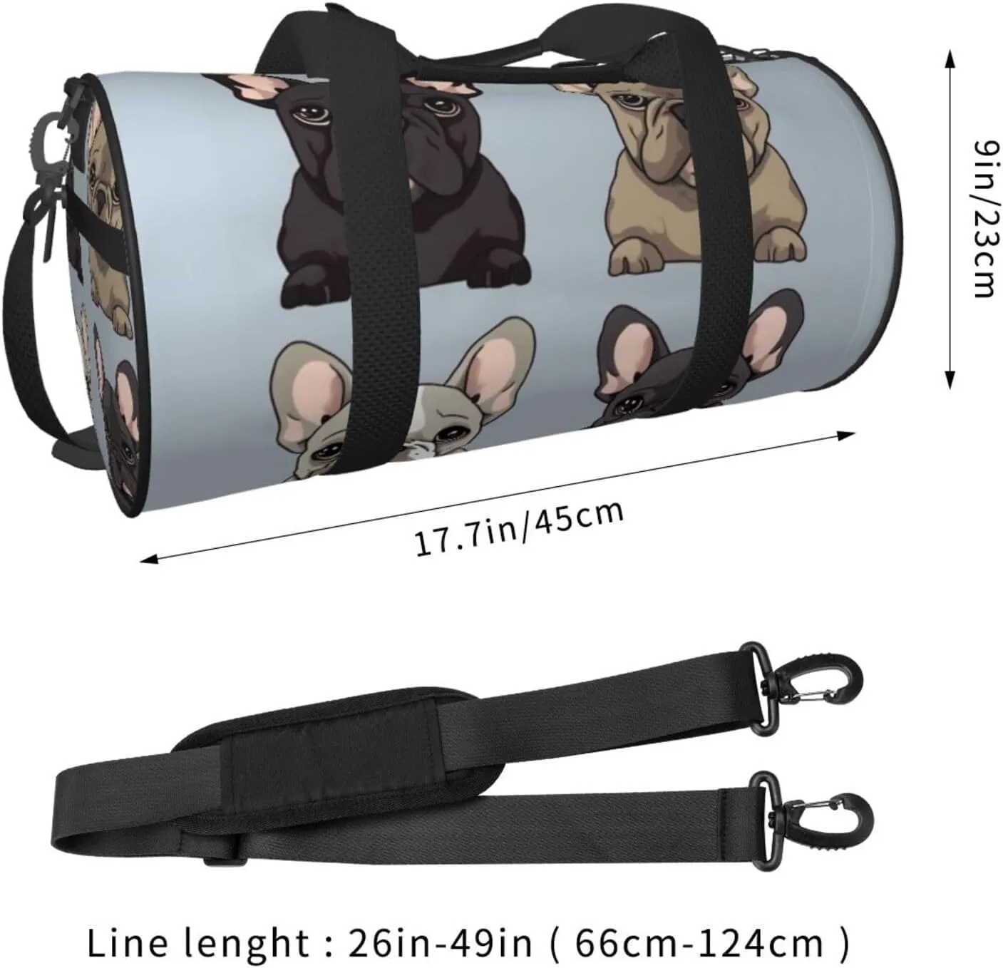 Travel Duffle Bag Weekender Bags For Men Women With Shoe Compartment Large Capacity Weekender Overnight Bag French Bulldog Carry On Tote Bags Sport Gym Bag For Travel Yoga