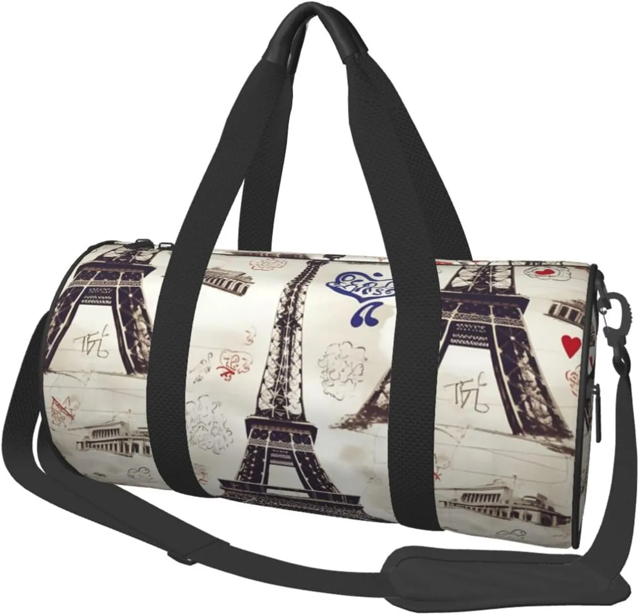 Travel Duffle Bag Weekender Bags For Men Women With Shoe Compartment Large Capacity Weekender Overnight Bag French Paris Tour Eiffel Tower Carry On Tote Bags Sport Gym Bag For Travel Yoga