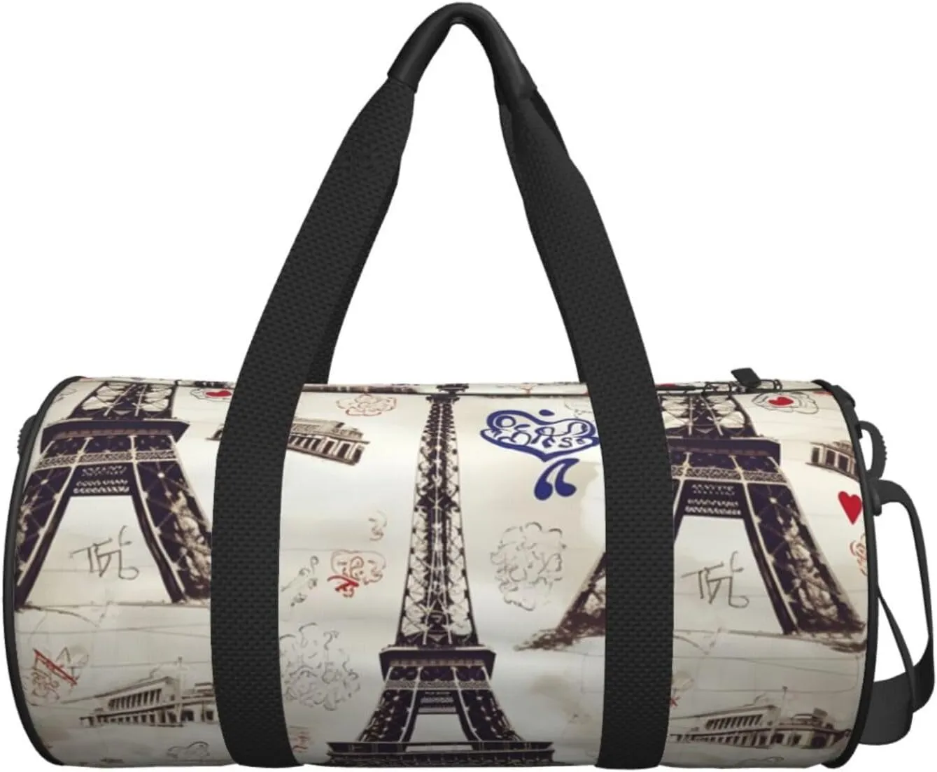 Travel Duffle Bag Weekender Bags For Men Women With Shoe Compartment Large Capacity Weekender Overnight Bag French Paris Tour Eiffel Tower Carry On Tote Bags Sport Gym Bag For Travel Yoga