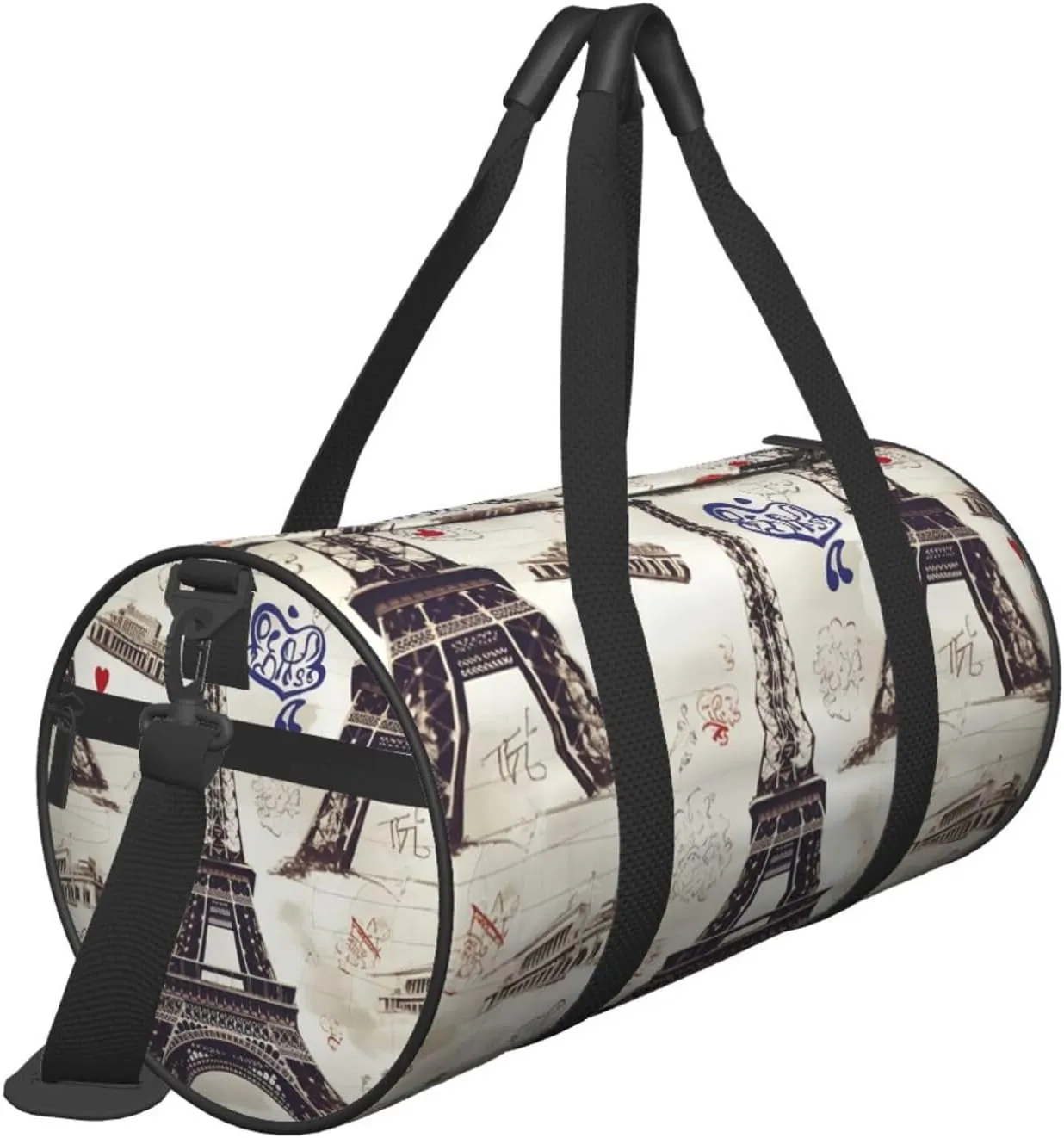 Travel Duffle Bag Weekender Bags For Men Women With Shoe Compartment Large Capacity Weekender Overnight Bag French Paris Tour Eiffel Tower Carry On Tote Bags Sport Gym Bag For Travel Yoga