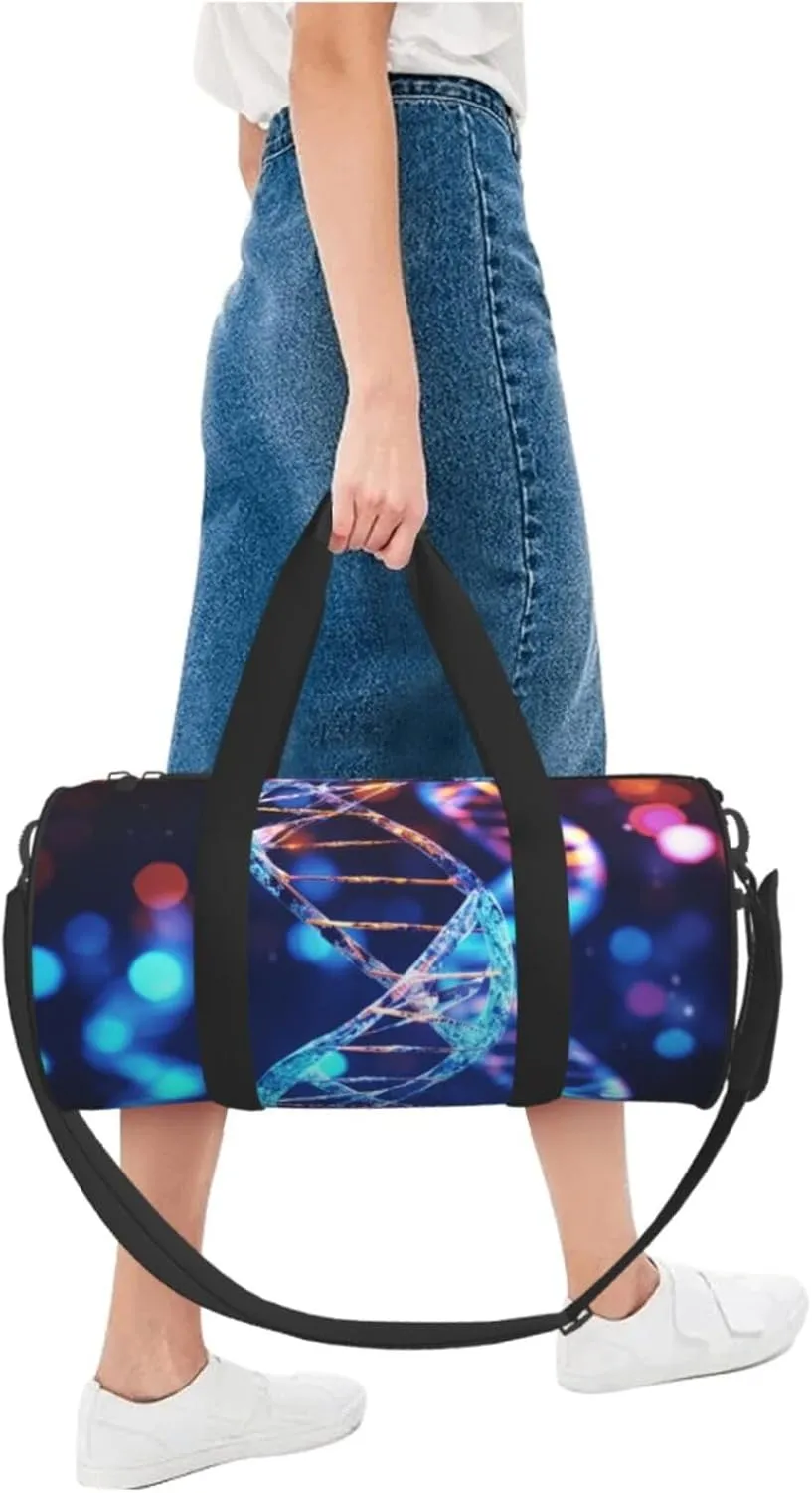 Travel Duffle Bag Weekender Bags For Men Women With Shoe Compartment Large Capacity Weekender Overnight Bag Genetic Helix Carry On Tote Bags Sport Gym Bag For Travel Yoga