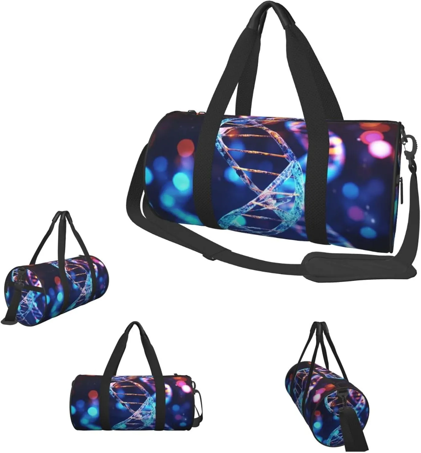 Travel Duffle Bag Weekender Bags For Men Women With Shoe Compartment Large Capacity Weekender Overnight Bag Genetic Helix Carry On Tote Bags Sport Gym Bag For Travel Yoga