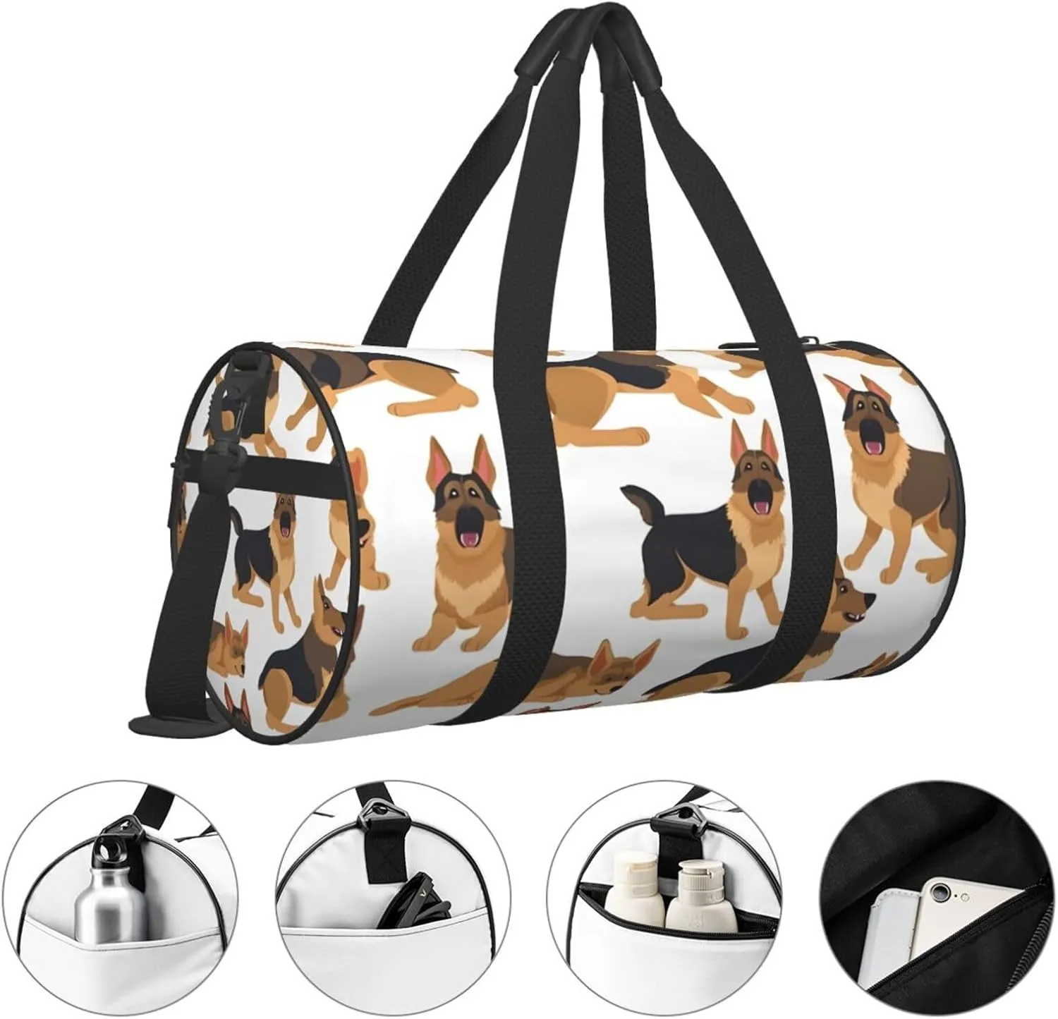 Travel Duffle Bag Weekender Bags For Men Women With Shoe Compartment Large Capacity Weekender Overnight Bag German Shepherd Carry On Tote Bags Sport Gym Bag For Travel Yoga