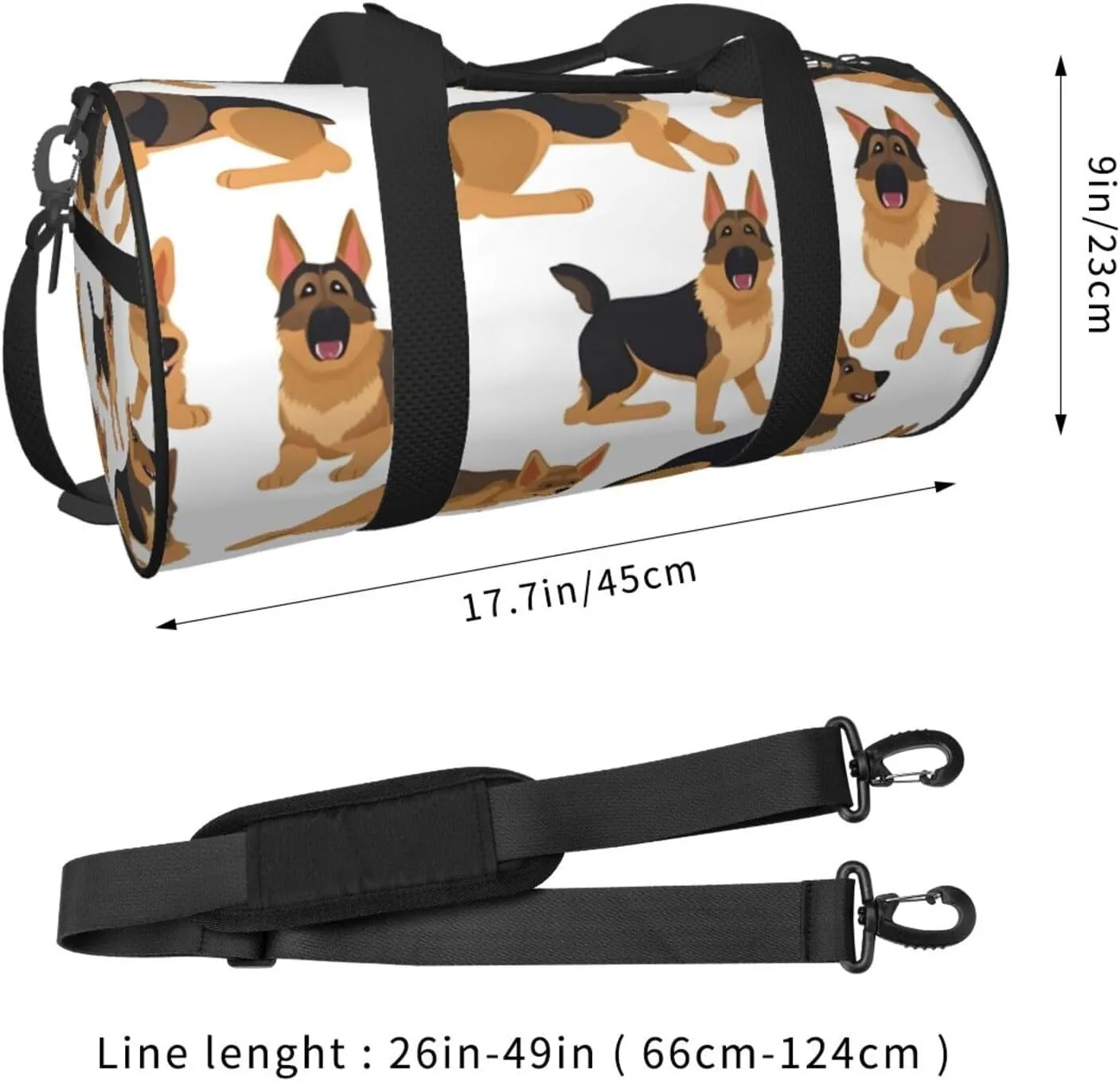 Travel Duffle Bag Weekender Bags For Men Women With Shoe Compartment Large Capacity Weekender Overnight Bag German Shepherd Carry On Tote Bags Sport Gym Bag For Travel Yoga