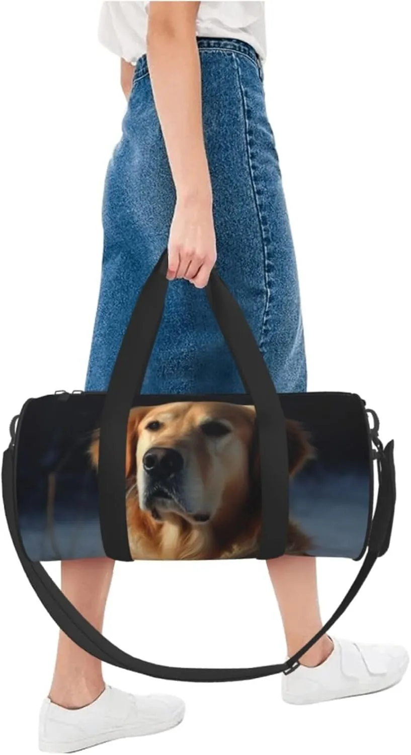 Travel Duffle Bag Weekender Bags For Men Women With Shoe Compartment Large Capacity Weekender Overnight Bag Golden Retriever Carry On Tote Bags Sport Gym Bag For Travel Yoga