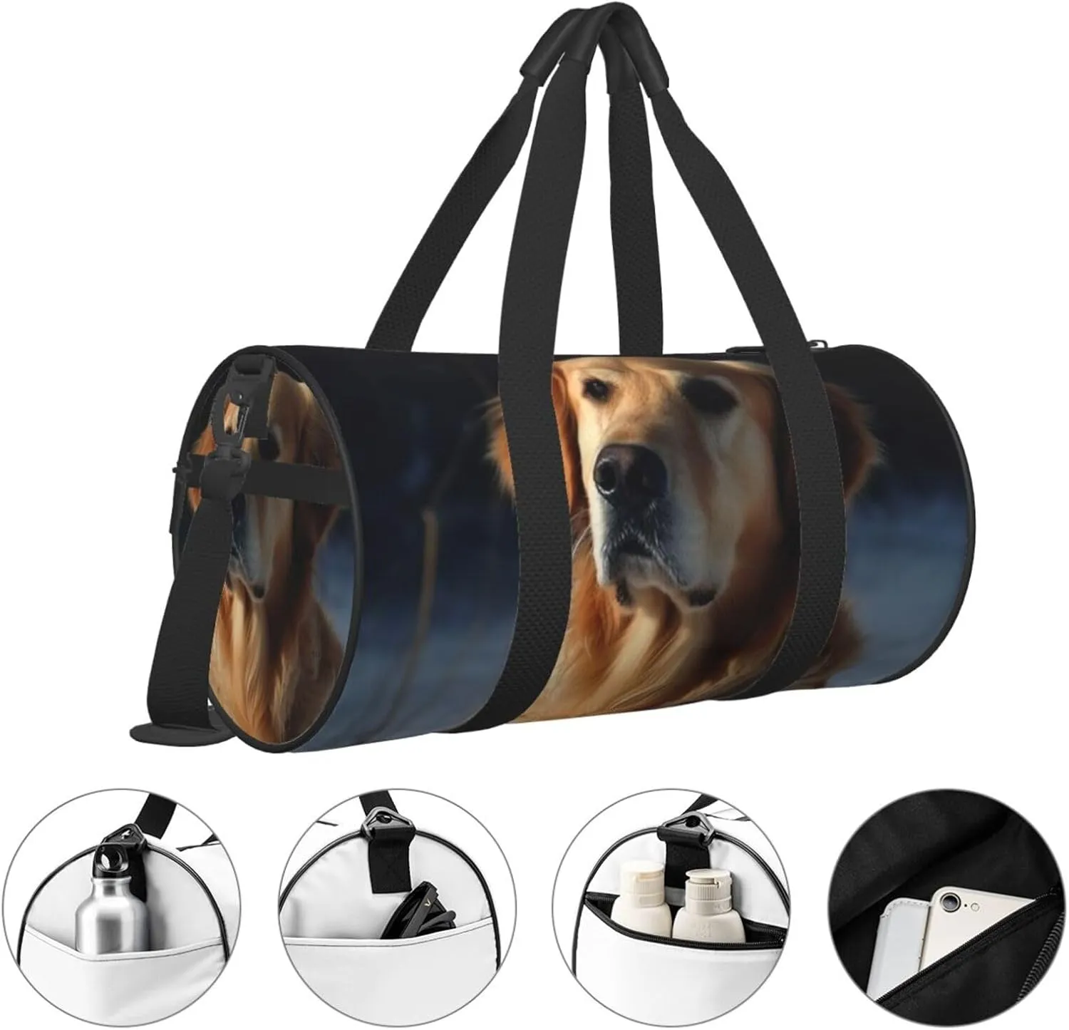 Travel Duffle Bag Weekender Bags For Men Women With Shoe Compartment Large Capacity Weekender Overnight Bag Golden Retriever Carry On Tote Bags Sport Gym Bag For Travel Yoga