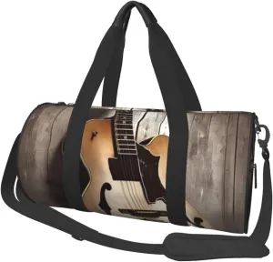 Travel Duffle Bag Weekender Bags For Men Women With Shoe Compartment Large Capacity Weekender Overnight Bag Guitar Pictures Carry On Tote Bags Sport Gym Bag For Travel Yoga