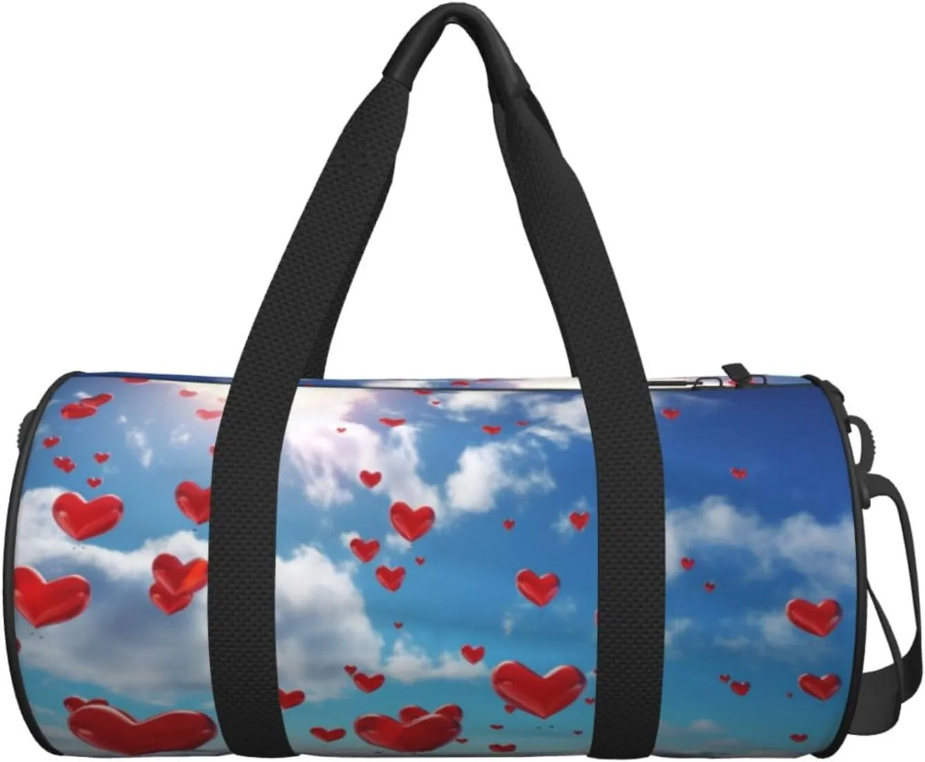 Travel Duffle Bag Weekender Bags For Men Women With Shoe Compartment Large Capacity Weekender Overnight Bag Hearts In The Sky Carry On Tote Bags Sport Gym Bag For Travel Yoga