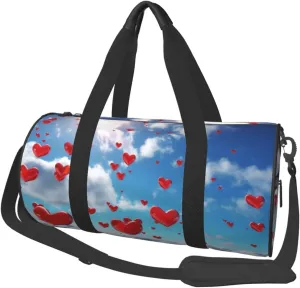 Travel Duffle Bag Weekender Bags For Men Women With Shoe Compartment Large Capacity Weekender Overnight Bag Hearts In The Sky Carry On Tote Bags Sport Gym Bag For Travel Yoga