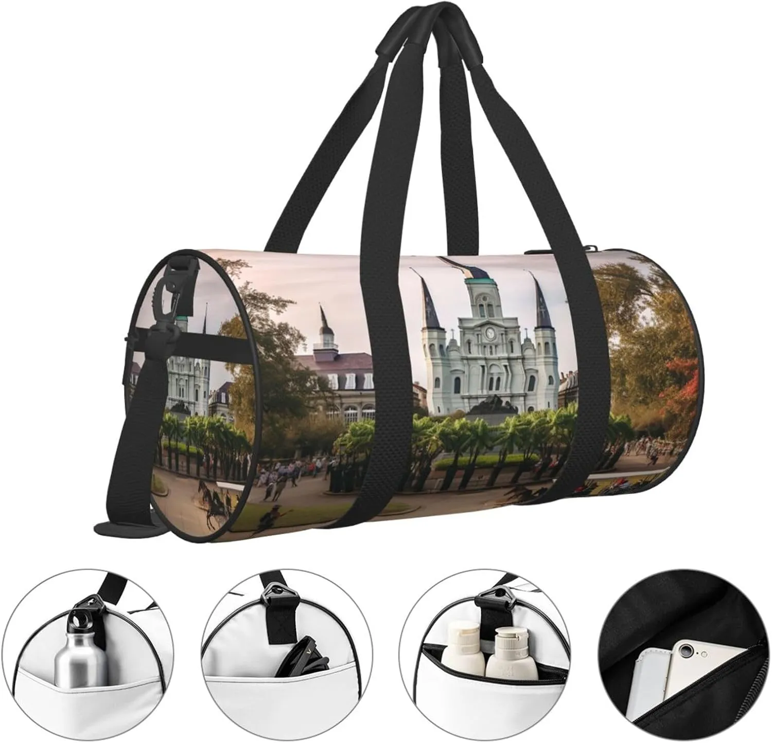 Travel Duffle Bag Weekender Bags For Men Women With Shoe Compartment Large Capacity Weekender Overnight Bag Jackson Square Carry On Tote Bags Sport Gym Bag For Travel Yoga