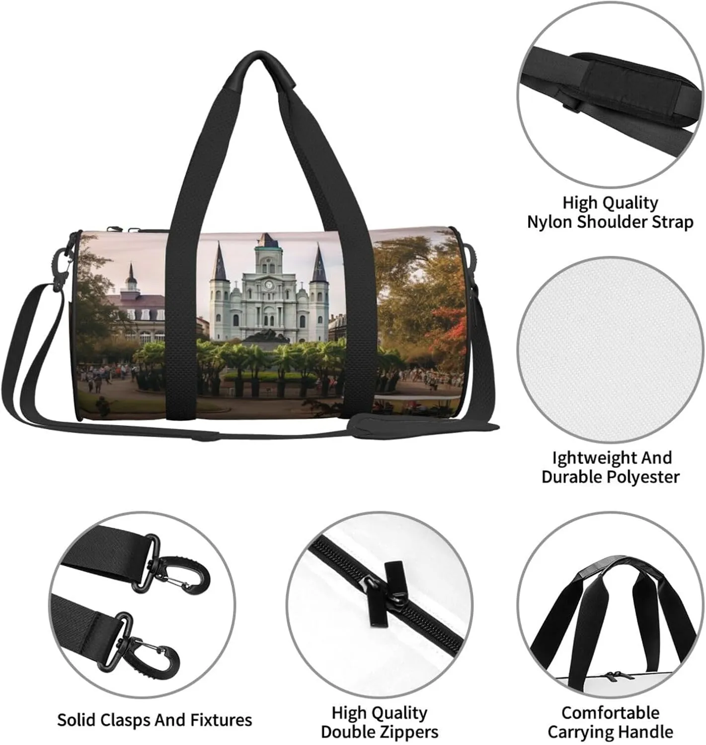 Travel Duffle Bag Weekender Bags For Men Women With Shoe Compartment Large Capacity Weekender Overnight Bag Jackson Square Carry On Tote Bags Sport Gym Bag For Travel Yoga