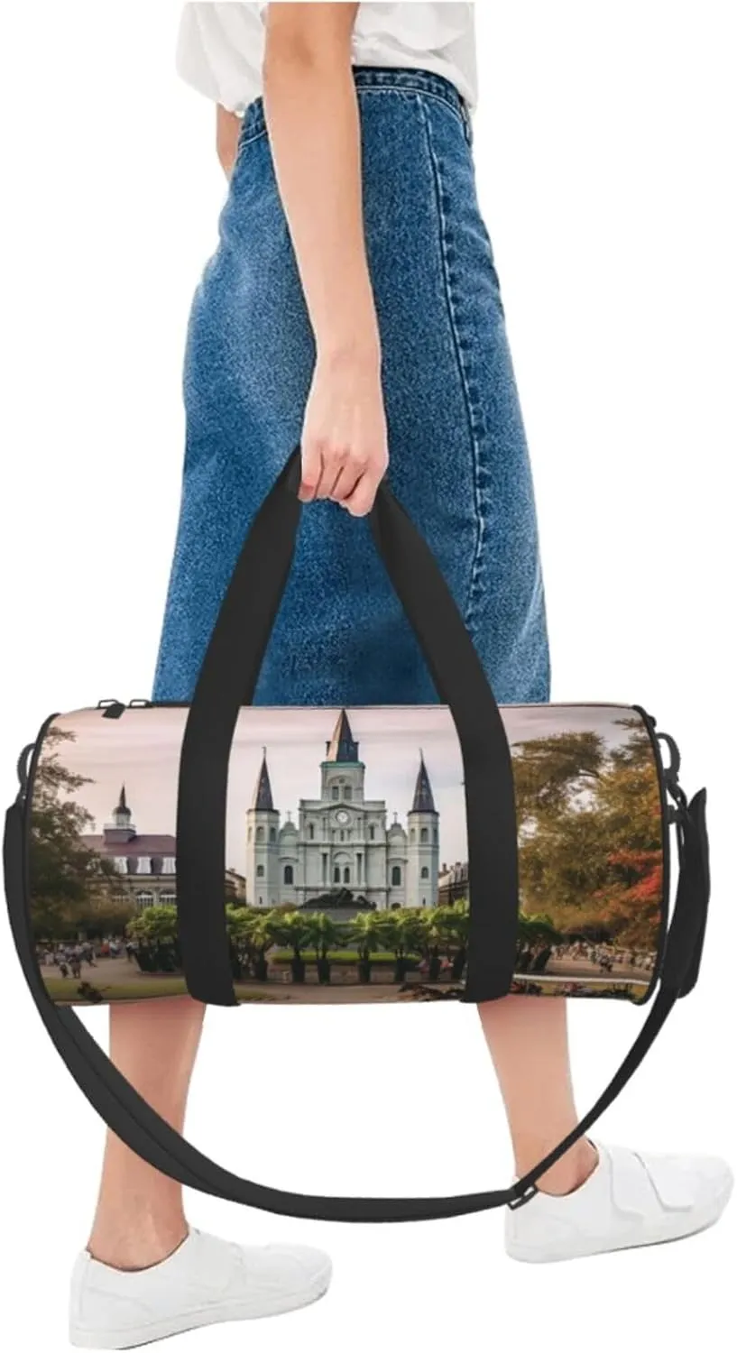 Travel Duffle Bag Weekender Bags For Men Women With Shoe Compartment Large Capacity Weekender Overnight Bag Jackson Square Carry On Tote Bags Sport Gym Bag For Travel Yoga