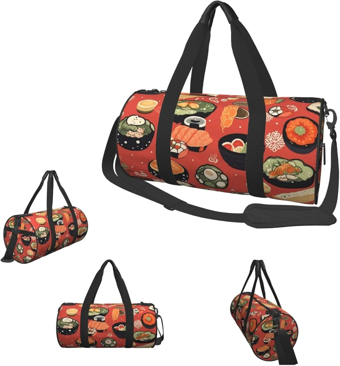 Travel Duffle Bag Weekender Bags For Men Women With Shoe Compartment Large Capacity Weekender Overnight Bag Japanese Food Pattern Carry On Tote Bags Sport Gym Bag For Travel Yoga