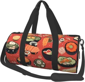 Travel Duffle Bag Weekender Bags For Men Women With Shoe Compartment Large Capacity Weekender Overnight Bag Japanese Food Pattern Carry On Tote Bags Sport Gym Bag For Travel Yoga