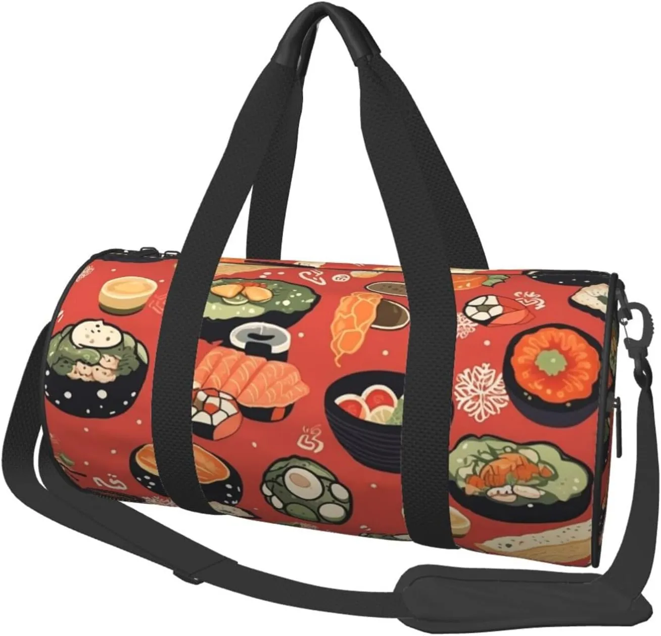 Travel Duffle Bag Weekender Bags For Men Women With Shoe Compartment Large Capacity Weekender Overnight Bag Japanese Food Pattern Carry On Tote Bags Sport Gym Bag For Travel Yoga