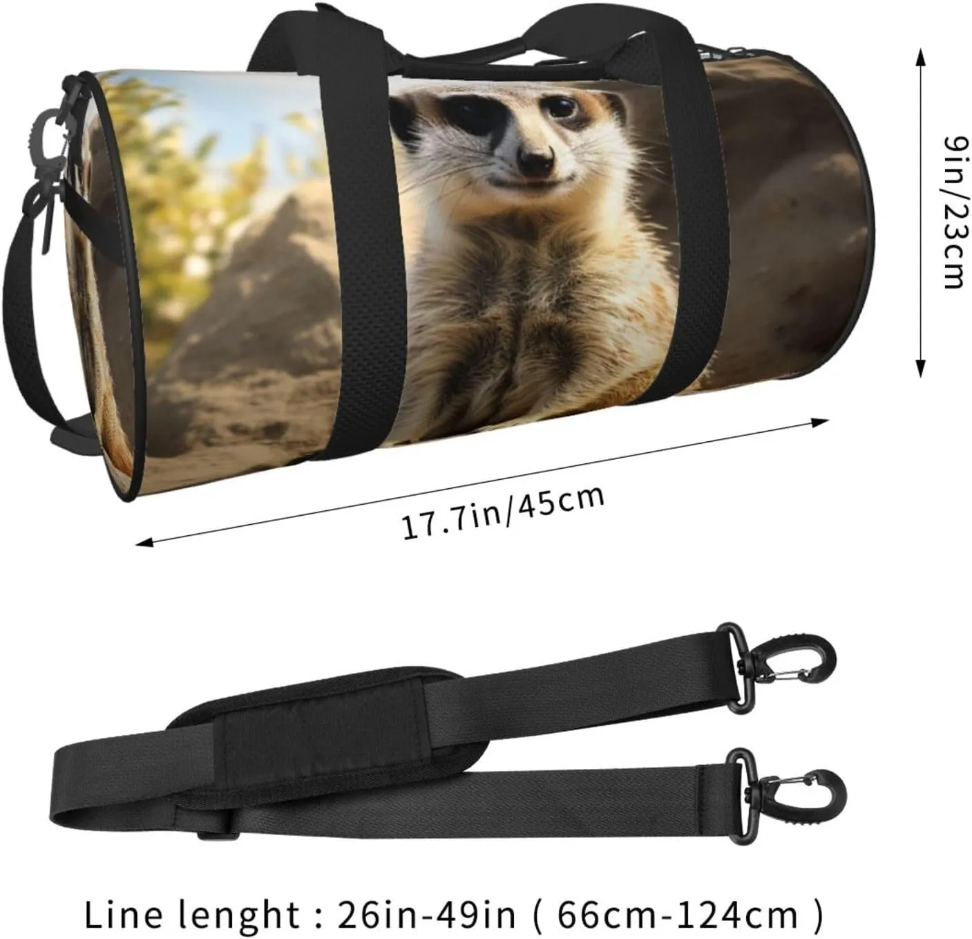 Travel Duffle Bag Weekender Bags For Men Women With Shoe Compartment Large Capacity Weekender Overnight Bag Meerkat Animal Carry On Tote Bags Sport Gym Bag For Travel Yoga