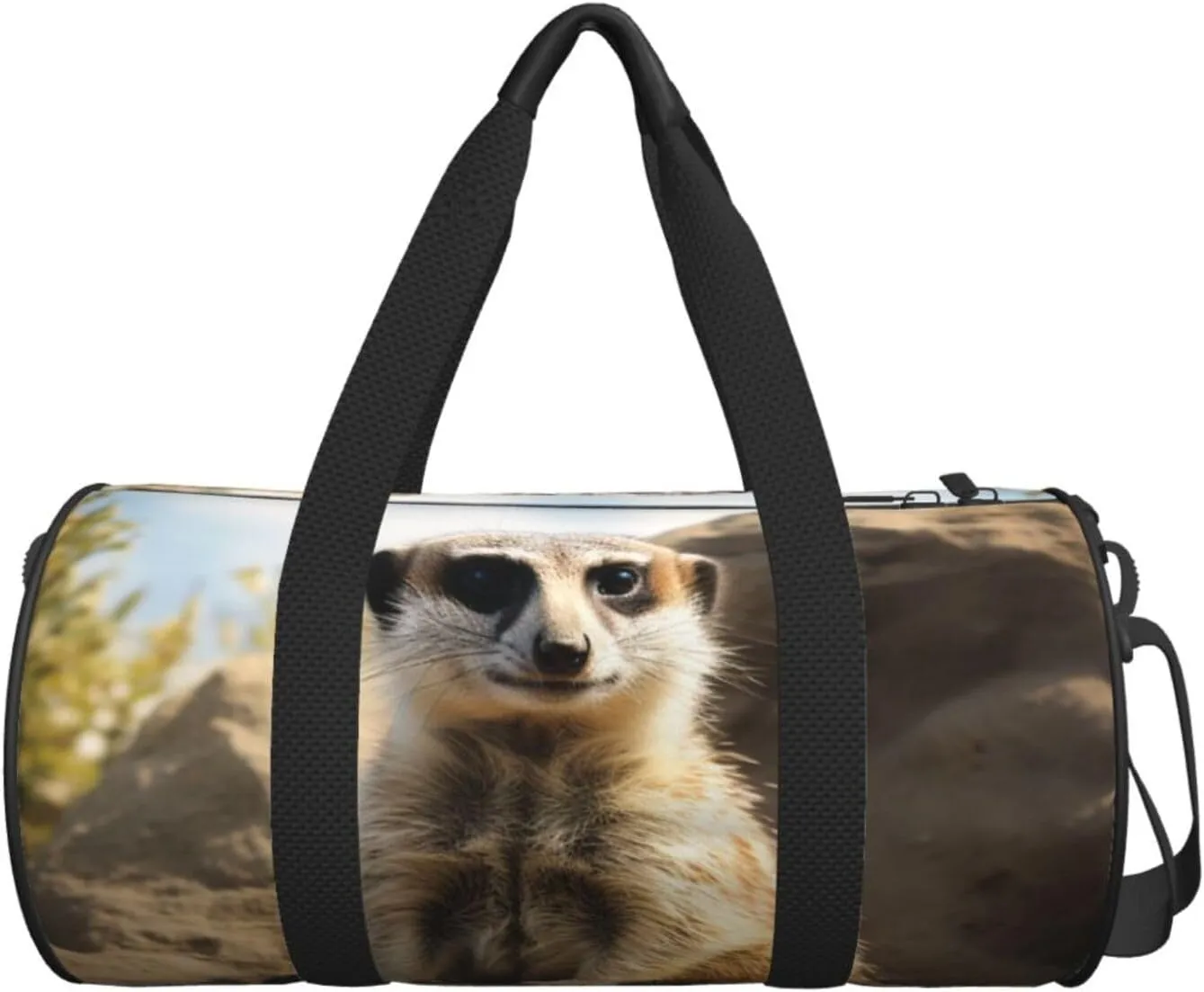 Travel Duffle Bag Weekender Bags For Men Women With Shoe Compartment Large Capacity Weekender Overnight Bag Meerkat Animal Carry On Tote Bags Sport Gym Bag For Travel Yoga