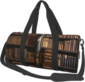 Travel Duffle Bag Weekender Bags For Men Women With Shoe Compartment Large Capacity Weekender Overnight Bag Old Books In Library Carry On Tote Bags Sport Gym Bag For Travel Yoga