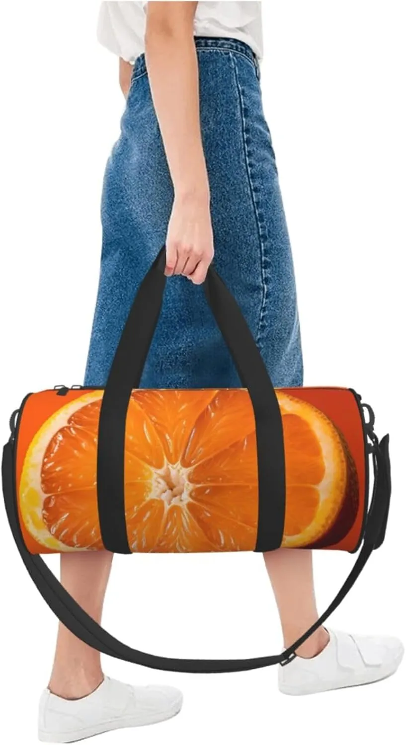 Travel Duffle Bag Weekender Bags for Men Women with Shoe Compartment Large Capacity Weekender Overnight Bag Orange Slice Carry On Tote Bags Sport Gym Bag for Travel Yoga