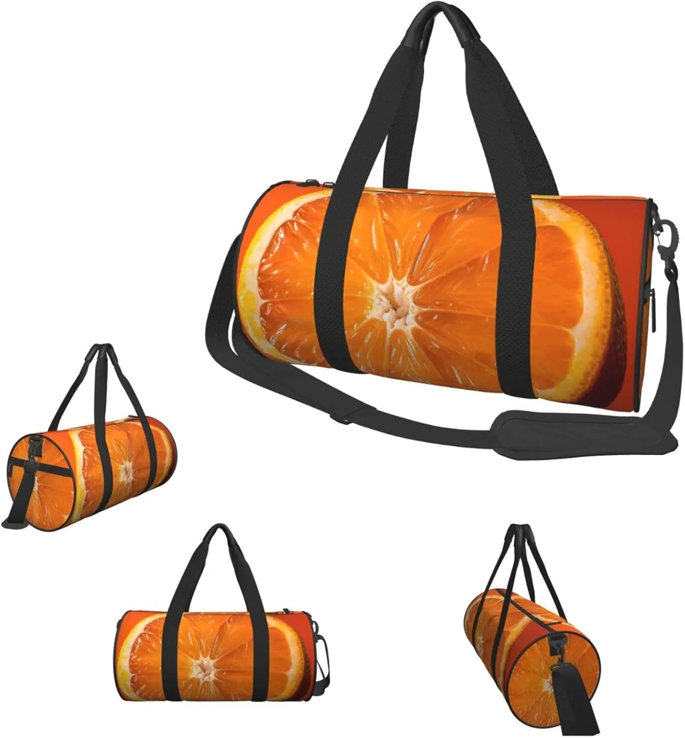 Travel Duffle Bag Weekender Bags for Men Women with Shoe Compartment Large Capacity Weekender Overnight Bag Orange Slice Carry On Tote Bags Sport Gym Bag for Travel Yoga
