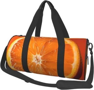 Travel Duffle Bag Weekender Bags for Men Women with Shoe Compartment Large Capacity Weekender Overnight Bag Orange Slice Carry On Tote Bags Sport Gym Bag for Travel Yoga