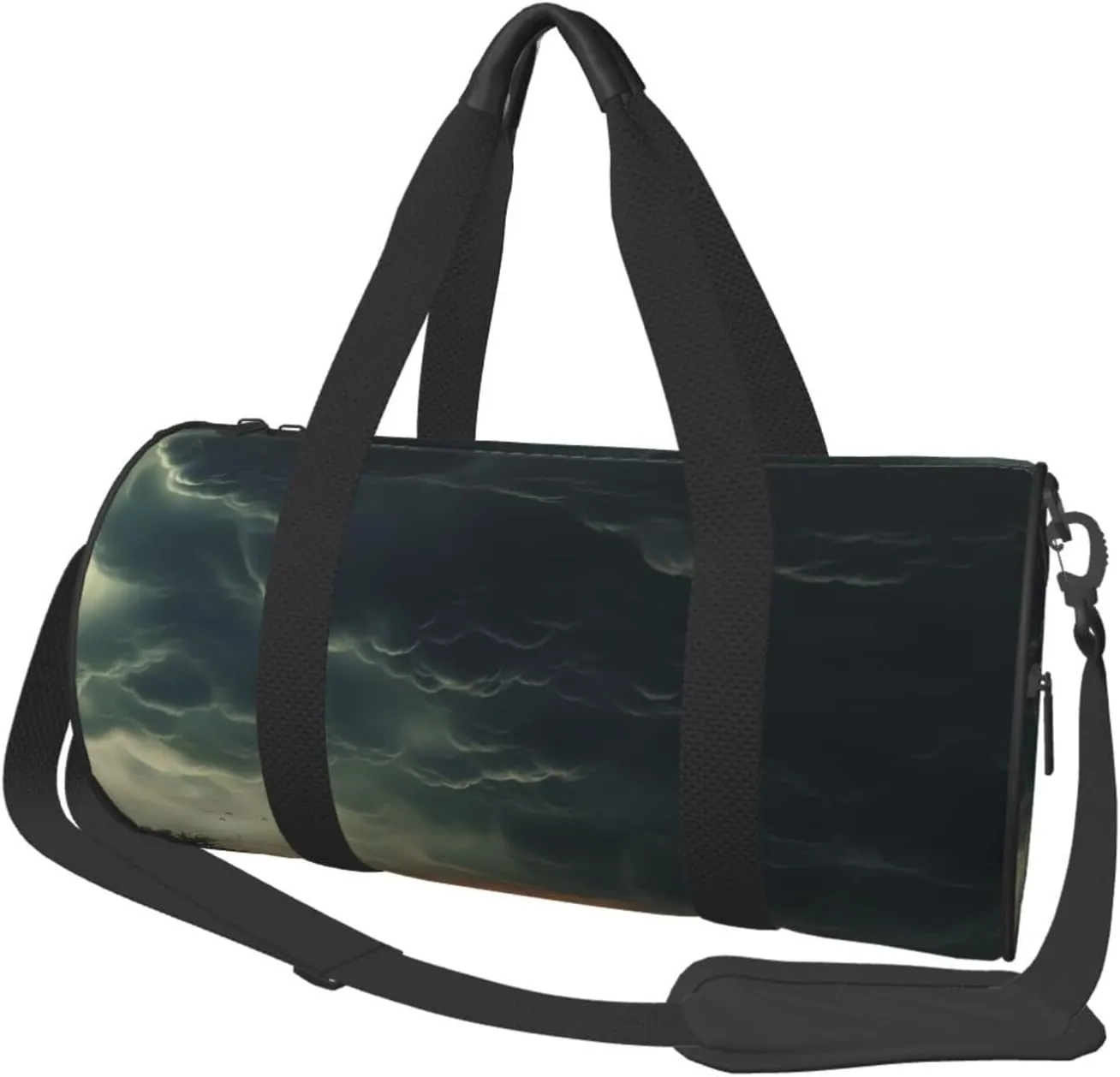 Travel Duffle Bag Weekender Bags for Men Women with Shoe Compartment Large Capacity Weekender Overnight Bag Overcast Carry On Tote Bags Sport Gym Bag for Travel Yoga, Black, One Size