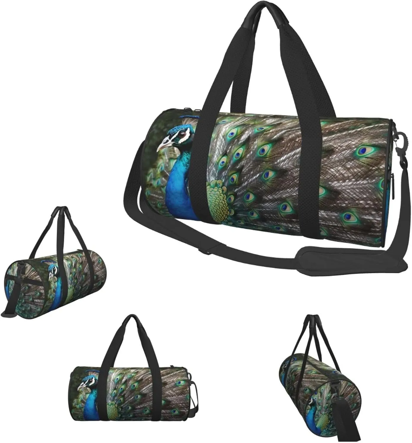 Travel Duffle Bag Weekender Bags For Men Women With Shoe Compartment Large Capacity Weekender Overnight Bag Peacock Carry On Tote Bags Sport Gym Bag For Travel Yoga
