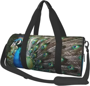 Travel Duffle Bag Weekender Bags For Men Women With Shoe Compartment Large Capacity Weekender Overnight Bag Peacock Carry On Tote Bags Sport Gym Bag For Travel Yoga