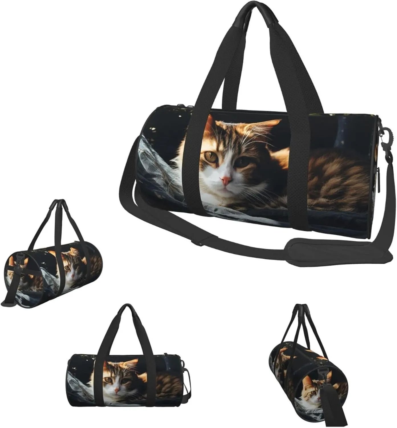 Travel Duffle Bag Weekender Bags for Men Women with Shoe Compartment Large Capacity Weekender Overnight Bag Resting Cat Carry On Tote Bags Sport Gym Bag for Travel Yoga