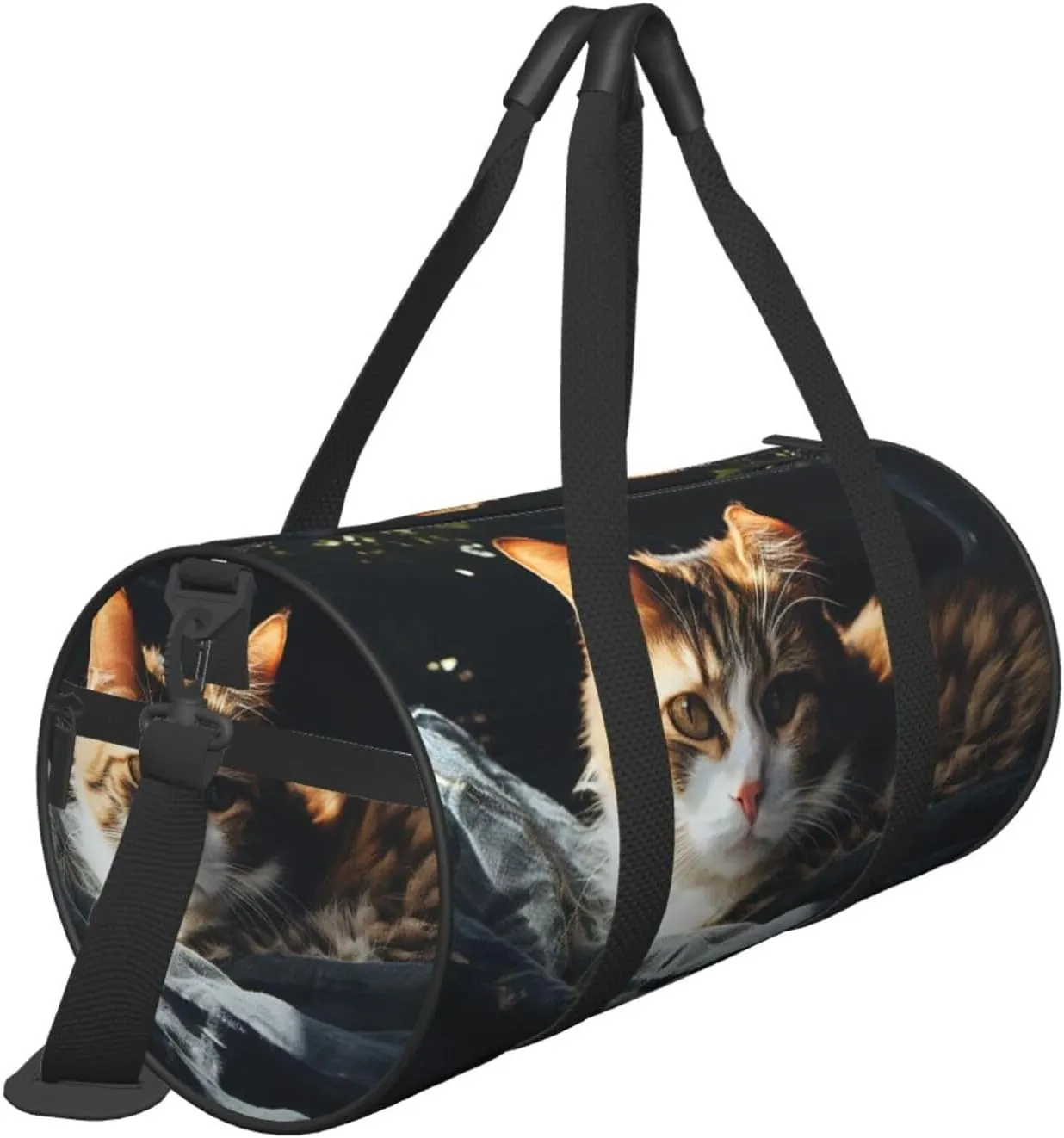 Travel Duffle Bag Weekender Bags for Men Women with Shoe Compartment Large Capacity Weekender Overnight Bag Resting Cat Carry On Tote Bags Sport Gym Bag for Travel Yoga