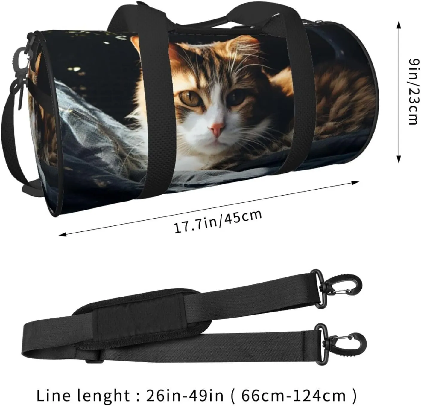 Travel Duffle Bag Weekender Bags for Men Women with Shoe Compartment Large Capacity Weekender Overnight Bag Resting Cat Carry On Tote Bags Sport Gym Bag for Travel Yoga