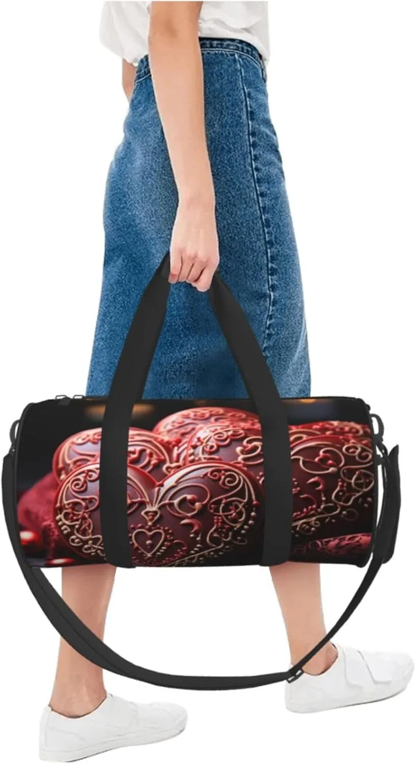 Travel Duffle Bag Weekender Bags For Men Women With Shoe Compartment Large Capacity Weekender Overnight Bag Romance Love Carry On Tote Bags Sport Gym Bag For Travel Yoga