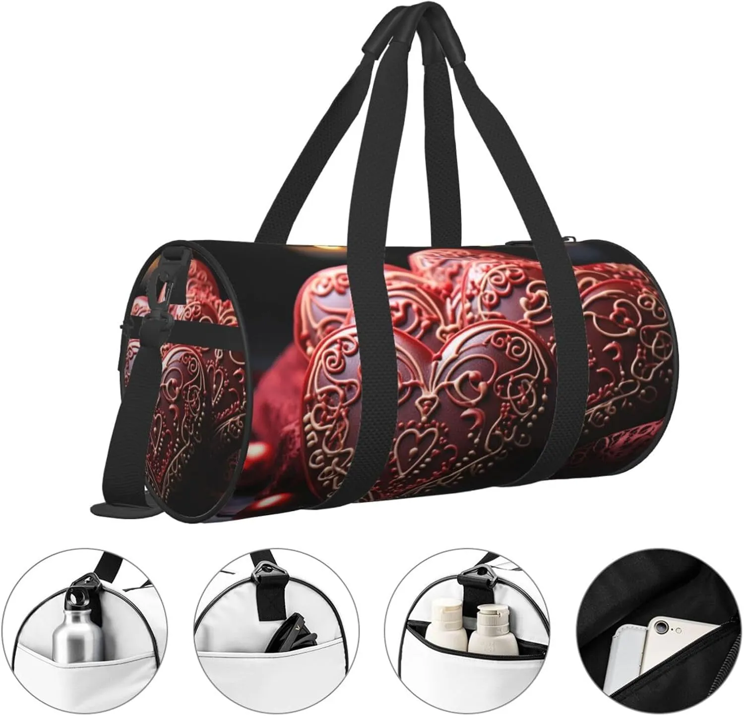 Travel Duffle Bag Weekender Bags For Men Women With Shoe Compartment Large Capacity Weekender Overnight Bag Romance Love Carry On Tote Bags Sport Gym Bag For Travel Yoga
