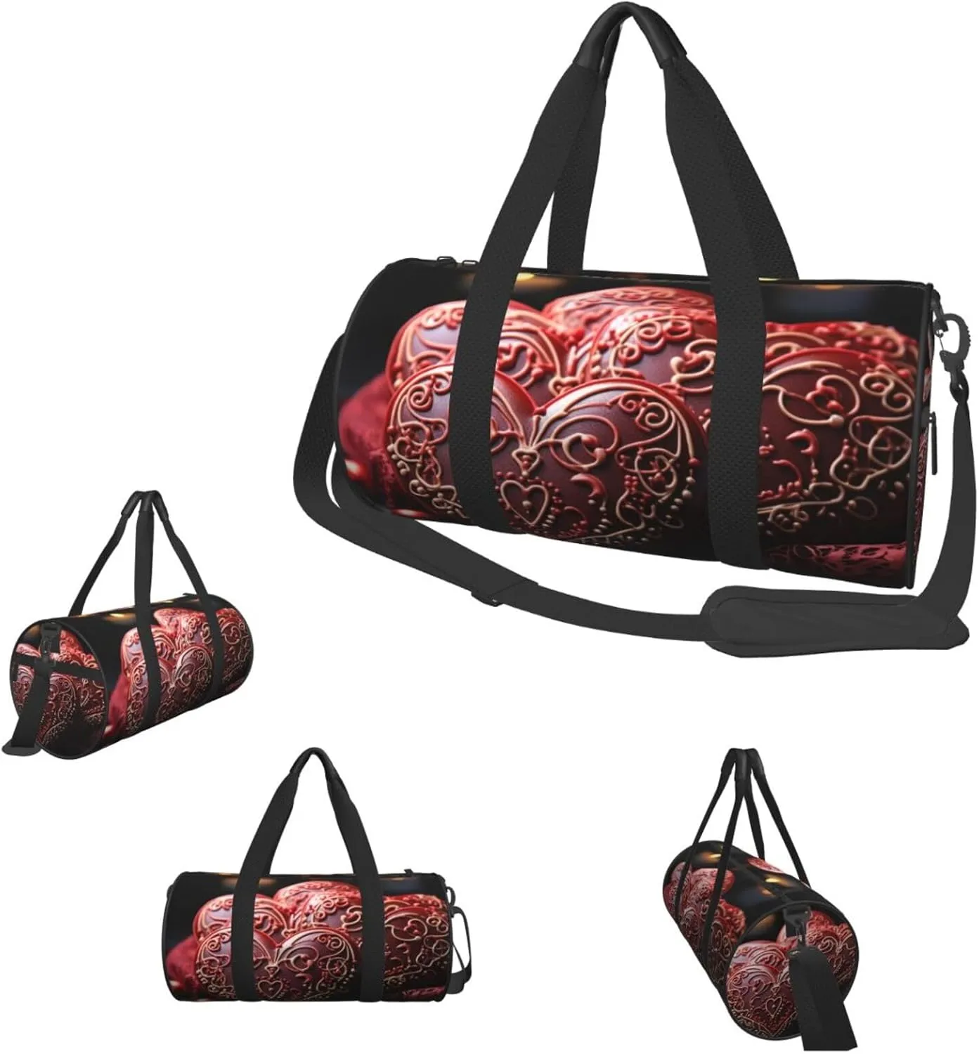 Travel Duffle Bag Weekender Bags For Men Women With Shoe Compartment Large Capacity Weekender Overnight Bag Romance Love Carry On Tote Bags Sport Gym Bag For Travel Yoga